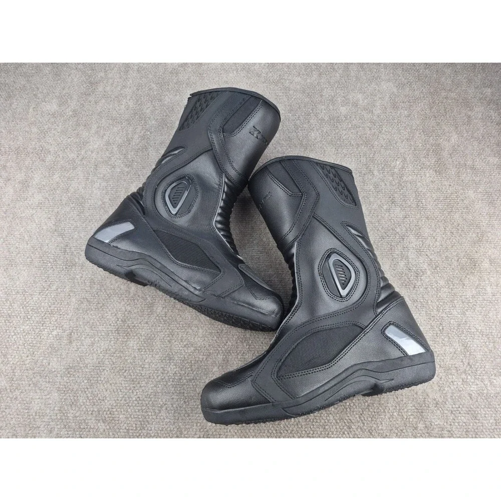 Kronox Motorcycle Riding Boots Men's Sz US 8/EU 41 Black Leather Water Resistant